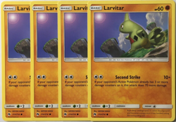 POKEMON 4X LARVITAR 115/214 LOST THUNDER COMMON NEAR MINT-PLAYSET - Image 1