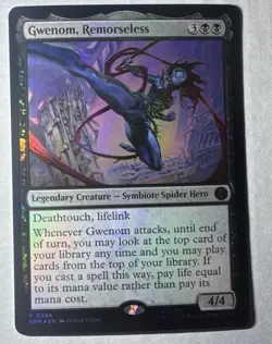 GWENOM, REMORSELESS FOIL - Promo / Mythic - SPM Marvel's Spider-Man MTG - Image 1