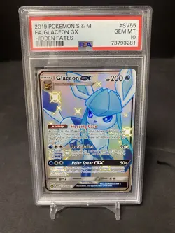 Pokemon SM Hidden Fates Shiny Vault Glaceon GX Full Art SV55/SV94 PSA 10 - Image 1