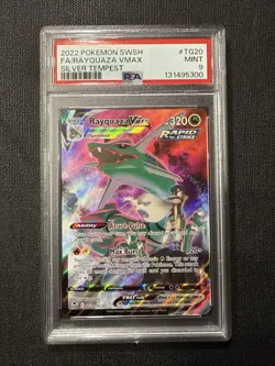 2022 Pokemon Silver Tempest Rayquaza VMAX Trainer Gallery Holo #TG20/TG30 PSA 9 - Image 1