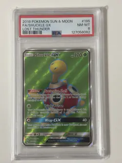 PSA 9 Shuckle GX Full Art 195/214 Lost Thunder Pokemon - Image 1