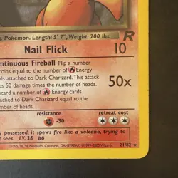 Pokemon Vintage Non-Holo Rare Dark Charizard 21/82 Team Rocket WotC 2000 - Image 4