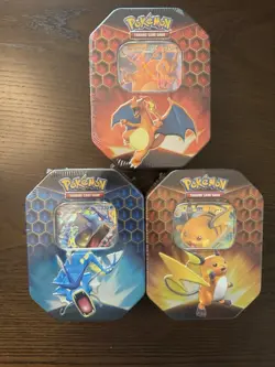 Hidden Fates Tins Set Of 3 Charizard Gyrados And Raichu 2019 Pokemon Set SEALED! - Image 1