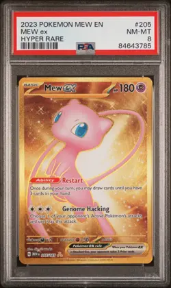 PSA 8 Mew Ex 205/165 Hyper Rare Pokemon Scarlet & Violet 151 ENGLISH Non Metal - Image 1