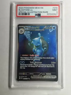 Pokemon 2023 Blastoise ex 200/165 Special Illustration Rare 151 PSA 9 - Image 1