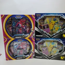 2x Pokemon TCG: Hoopa V Box & 2x Pokemon Pikachu V box - Sealed - Evolving Skies - Image 1