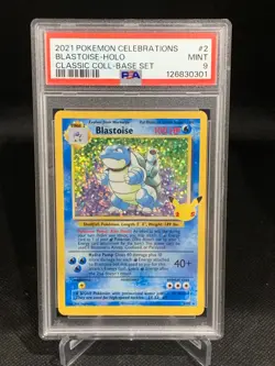 Pokemon PSA 9 MINT Celebrations Blastoise 2/102 Classic Collection Holo - Image 1