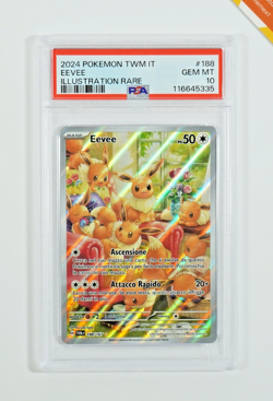 Pokemon PSA 10 Eevee #188 Crepuscolo Mascherato Illustration Rare 2024 Italiano - Image 1