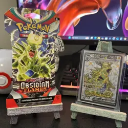 Pokemon Scarlet & Violet Obsidian Flames Booster Pack & Tyranitar EX Ultra Rare - Image 1