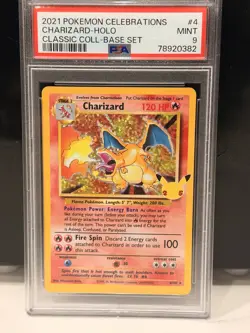 2021 POKEMON CELEBRATIONS CLASSIC COLL #4 CHARIZARD-HOLO PSA 9 - Image 1