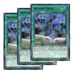 Yugioh - Shadow Toon x 3 - 1st Edition Ultra Rare Purple NM - Free Holo Card - Image 1