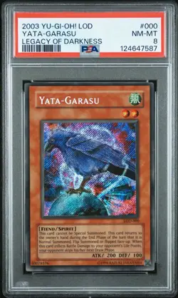 2003 Yu-Gi-Oh! Yata-Garasu Legacy Of Darkness LOD Unlimited Secret Rare PSA 8 - Image 1