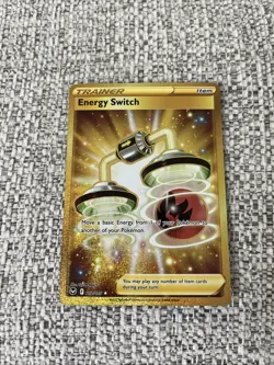 Pokemon Energy Switch Silver Tempest Trainer Secret Holo Rare Gold Card 212/195 - Image 1