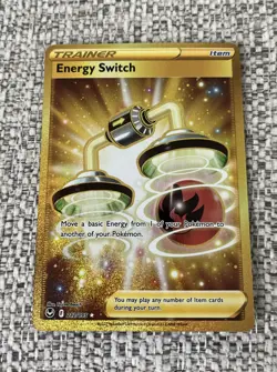 Pokemon Energy Switch Silver Tempest Trainer Secret Holo Rare Gold Card 212/195 - Image 2