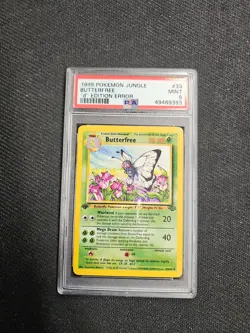 Pokemon Card PSA 9 Butterfree "D" 1st Edition Jungle 33/64 - Image 1