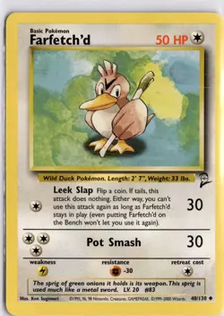 Pokemon TCG Farfetch'd Base Set 2 40/130 Regular Unlimited Trading Card TCG - Image 3
