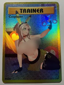 SEXY HEROINE WAIFU Pikachu Cosplayer POKEMON ACG PREMIUM HOLOFOIL CARD NM - Image 1