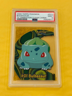 2000 Topps Pokemon Bulbasaur TV Animation Clear Card #PC2 PSA 9 - Image 1