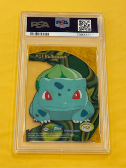 2000 Topps Pokemon Bulbasaur TV Animation Clear Card #PC2 PSA 9 - Image 2
