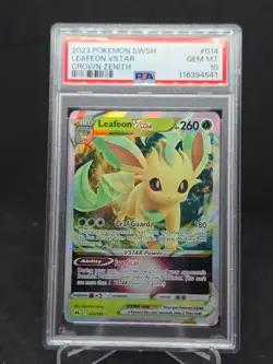 2023 Leafeon Vstar 014/159 Crown Zenith RARE Pokemon Card PSA 10 GEM MINT - Image 1