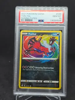 PSA 10 Yveltal 046/072 Pokemon Shining Fates Amazing Rare Holo Graded Card - Image 1