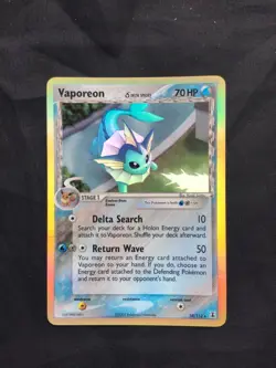 Pokemon Cards: EX Delta Species Rare Holo: Vaporeon 18/113 - Image 1