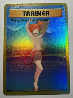 SEXY HEROINE WAIFU Misty Goes For a Swim POKEMON ACG PREMIUM HOLOFOIL CARD NM - Image 1