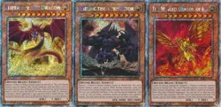 Egyptian God Cards Set Obelisk Slifer Winged Ra NM YuGiOh RA03 Platinum Secret - Image 1