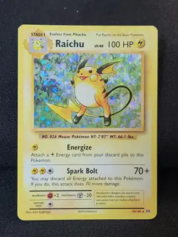 Pokemon Evolutions Raichu Holo Foil Rare Card 36/108 XY TCG 2016 LP - Image 1