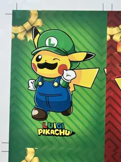 Rare Pokemon 2024 Card Database Christmas Set Mario, Luigi, Pikachu Cracked Ice - Image 4