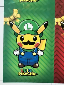 Rare Pokemon 2024 Card Database Christmas Set Mario, Luigi, Pikachu Cracked Ice - Image 5