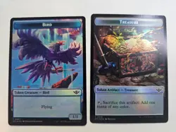 MTG -FOIL Treasure / Bird Double sided token Outlaws OTJ - Image 1