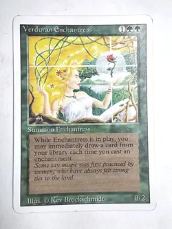 Verduran Enchantress Revised LP English Rare 1994 MTG - Image 1