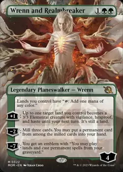 [1x] Wrenn and Realmbreaker - Foil - Borderless Near Mint, English March of the - Image 1