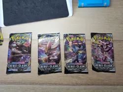 4x Pokemon Card TCG SWSH Rebel Clash Booster Pack Artset Sword & Shield - Image 1
