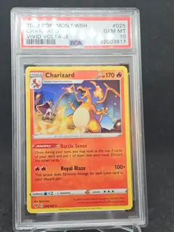 2020 Pokemon SWSH Vivid Voltage Charizard #025/185 PSA 10 - Image 1