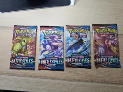 4x Pokemon Card TCG SWSH Battle Styles Booster Pack Artset Sword Shield - Image 1
