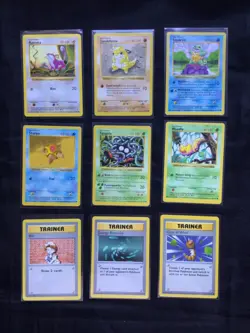 Pokemon Cards: Shadowless Base Set 35 Card Non-Holo Lot - Image 5