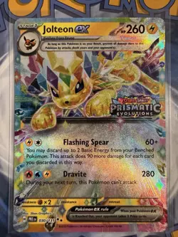 Pokemon TCG Jolteon EX 030/131 Prismatic Evolutions Stamped Promo Near Mint - Image 3