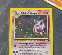 Pokemon Sabrina's Gengar 14/132 Holo Unlimited Gym Heroes 2000 English - Image 3