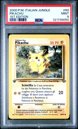 Pokemon PSA 9 Pikachu #60 1st Edition Jungle 2000 Italiano - Image 2