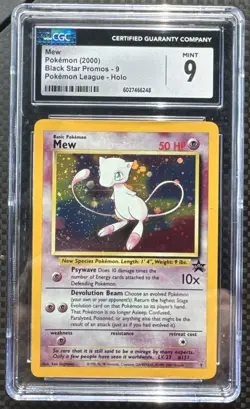 MEW - BLACK STAR PROMO - 9 - HOLO - POKEMON LEAGUE - CGC MINT 9 - Image 1