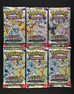 Pokemon TCG Prismatic Evolutions Booster Packs - Lot of 6 - Random Art - SEALED - Image 1
