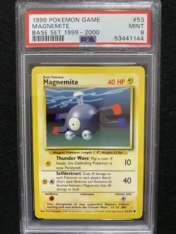 1999-2000 Pokemon Base Set 4th Print Magnemite 53/102 PSA 9 Mint - Image 1