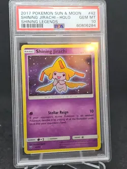 2017 POKEMON SUN & MOON SHINING LEGENDS #42 SHINING JIRACHI-HOLO PSA 10 - Image 1