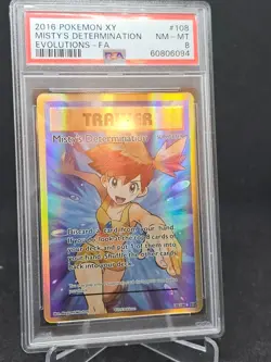 2016 Pokemon XY Evolutions FA #108 Misty's Determination PSA 8 NM-MT - Image 1