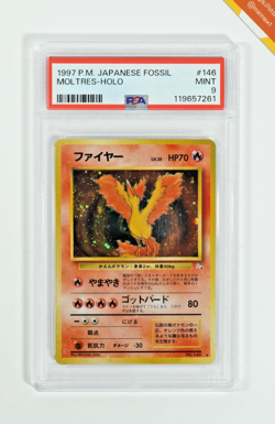 Pokemon PSA 9 Moltres #146 Holo Fossil 1997 Japanese - Image 1