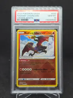 PSA 10 Radiant Charizard 020/159 Gem Mint Holo Crown Zenith Pokemon TCG - Image 1