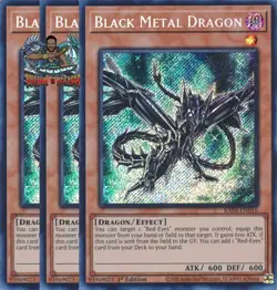 Yugioh! 3x Black Metal Dragon RA04-EN016 Secret Rare 1st Ed NM - Image 1