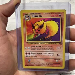 Pokemon Jungle Flareon Unlimited Card 19/64 Rare Non-Holo, Vintage LP WOTC Vtg - Image 1
